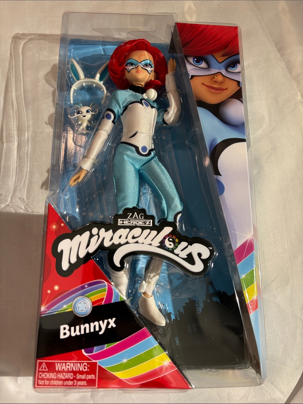 Miraculous Bunnyx Collectible Doll — Red Hair, Light Blue Costume